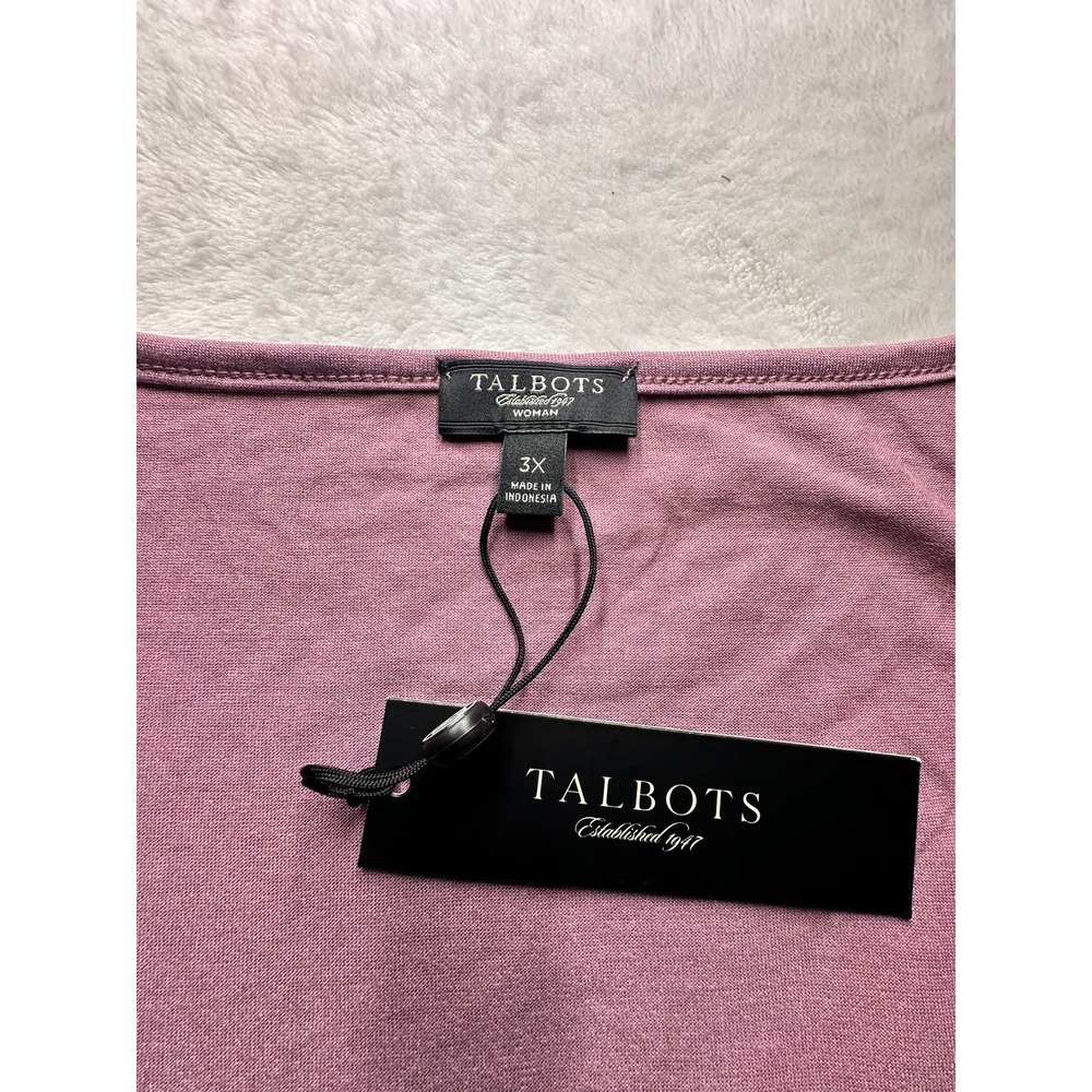 Talbots Woman Mauve Purple Tiered Ruffle Sleeveless Tank Top 3X New With Tags-21 - Picture 4 of 8